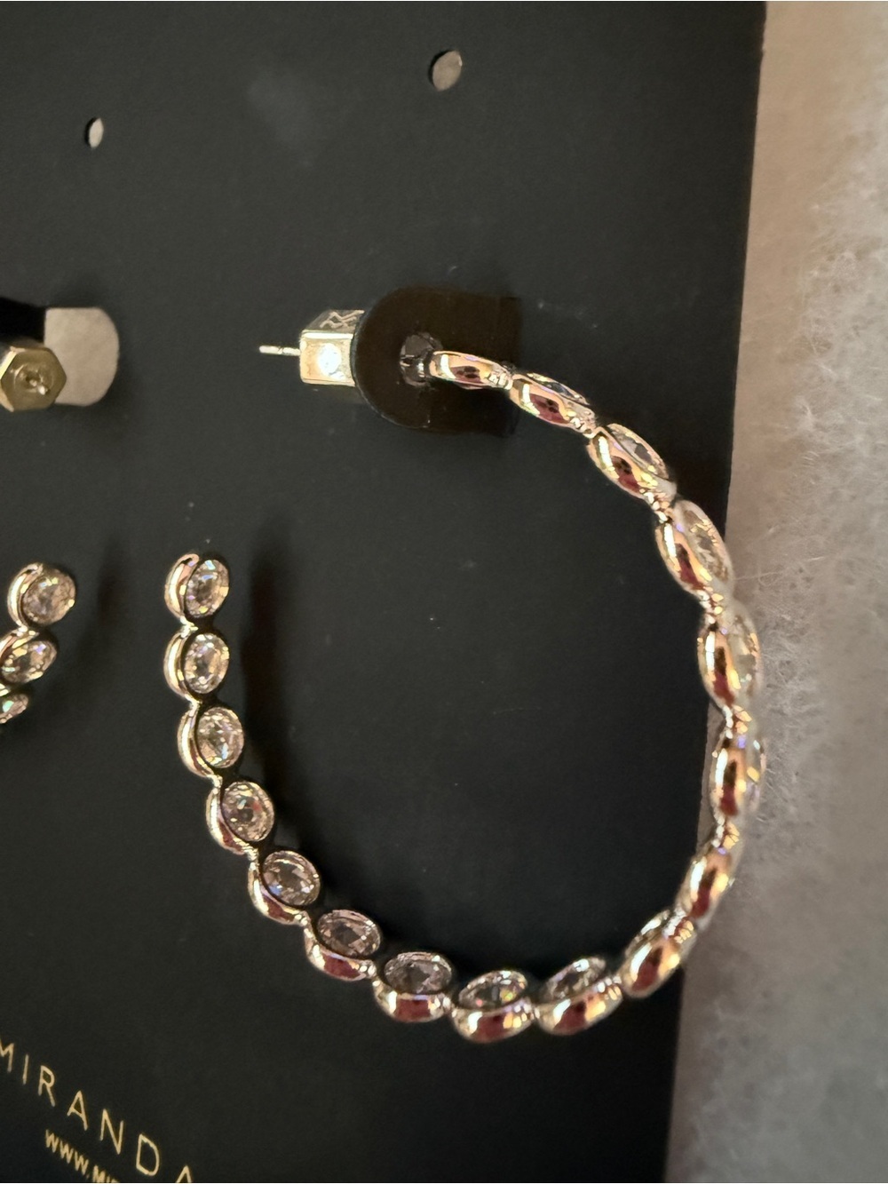 Miranda Frye Silver Crystal Hoop Earrings - gorgeous and sparkly ! NWT!